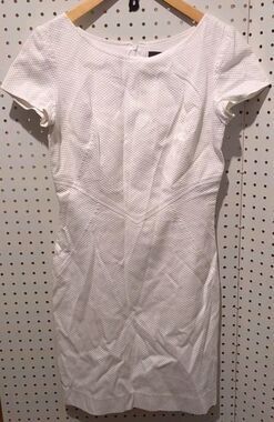 Bigio Collection White Short Sleeve Dress Size 4
